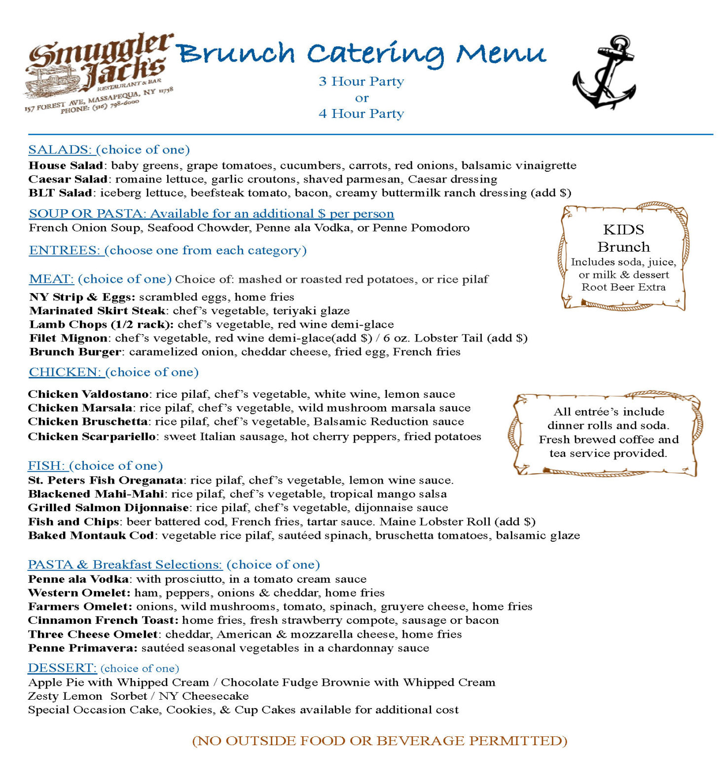 Catering Smuggler Jack's